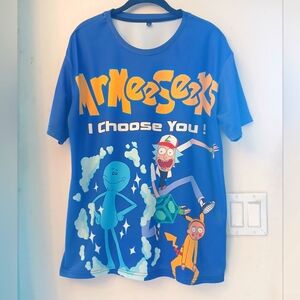 Women's Pre-loved Rick and Morty Satiny T-Shirt. SZ XL.